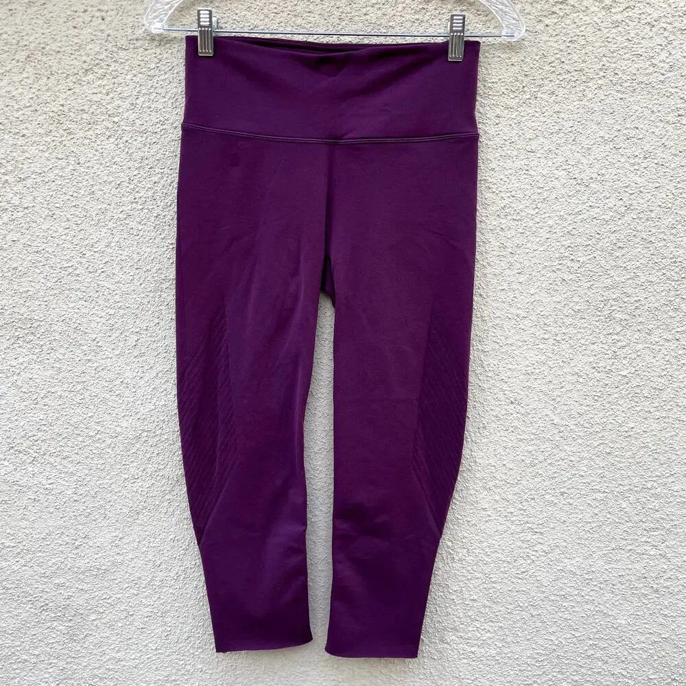 Lululemon Enlighten Crop Plum 2 Purple Perforated